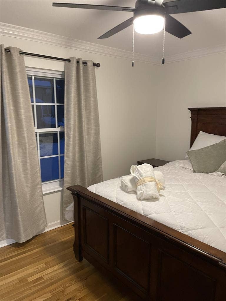 Cozy bedroom in sharing bathroom