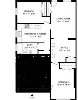 Two Bed 1 Den 1 Bath