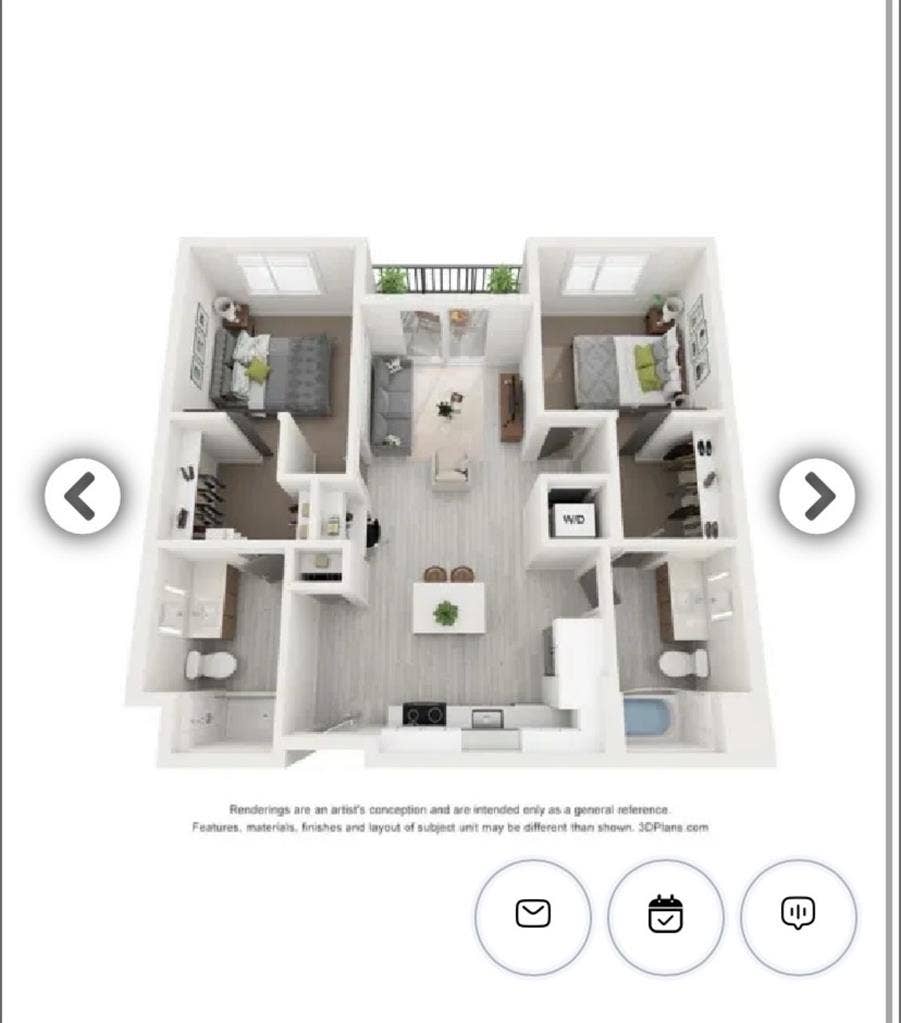 Modern 1 Bedroom, 1 Bathroom