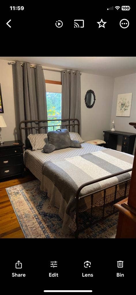 Room over looks the backyard