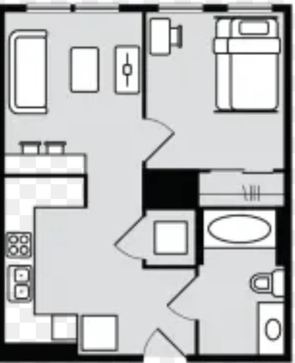 1 bed/bath lease takeover Jan-Jul27