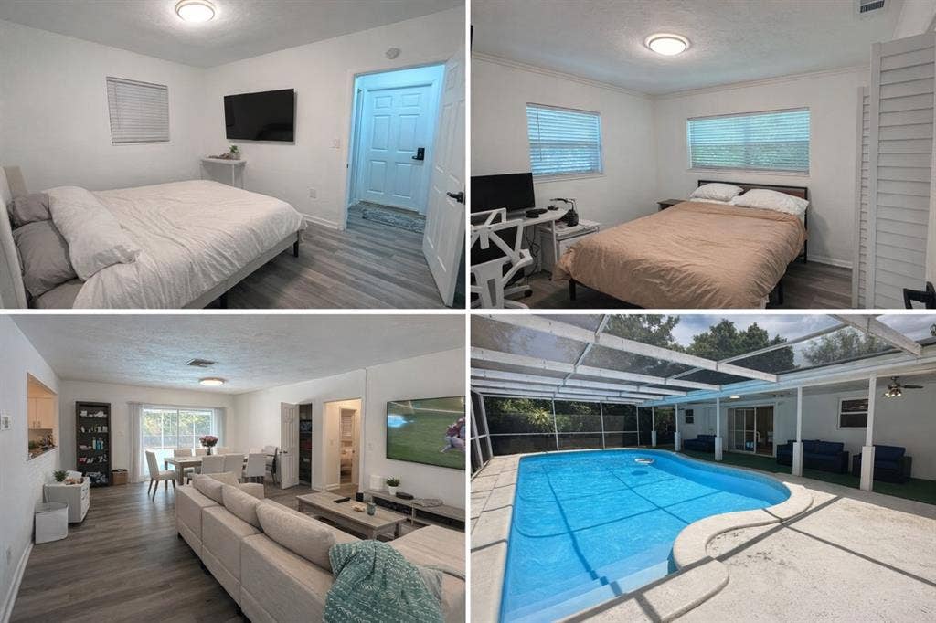 Modern Miami Pool House: Rooms