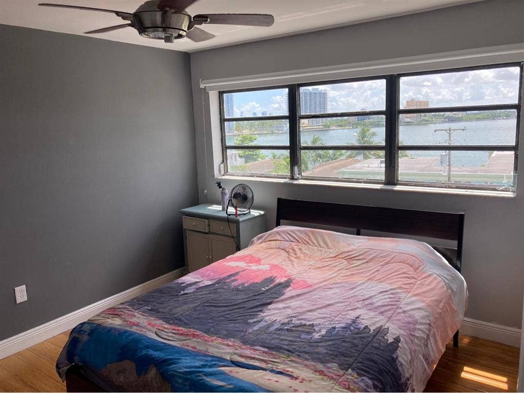 Room, private bathroom and a view