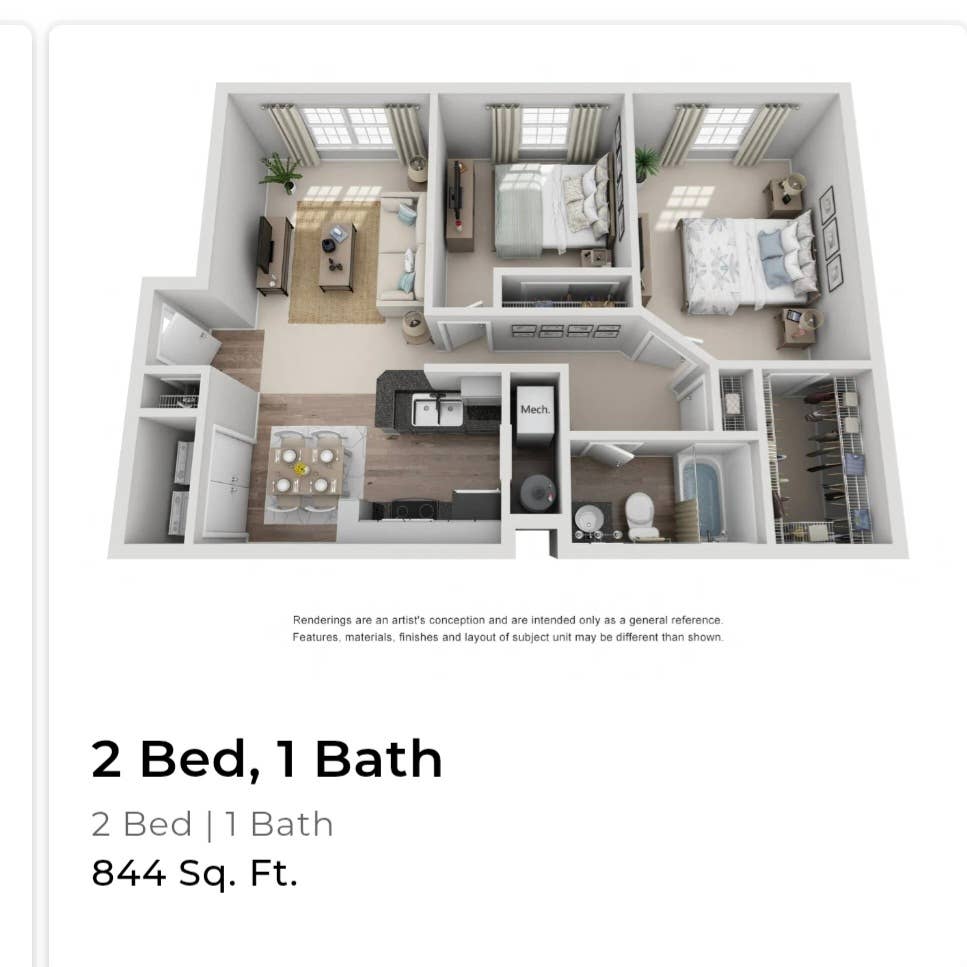 2 bed 1 bad near polaris shopping