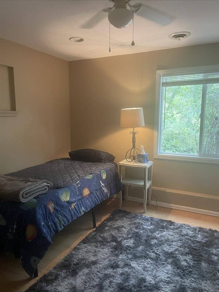 Partially furnished, room for rent