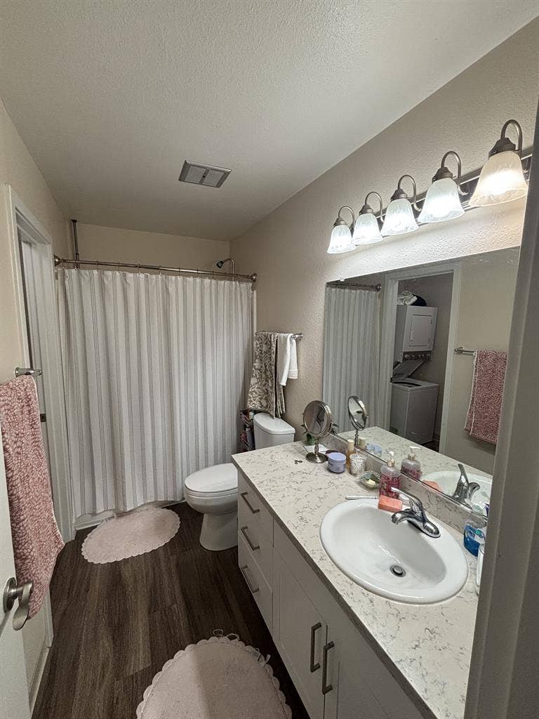 carpeted with large closet