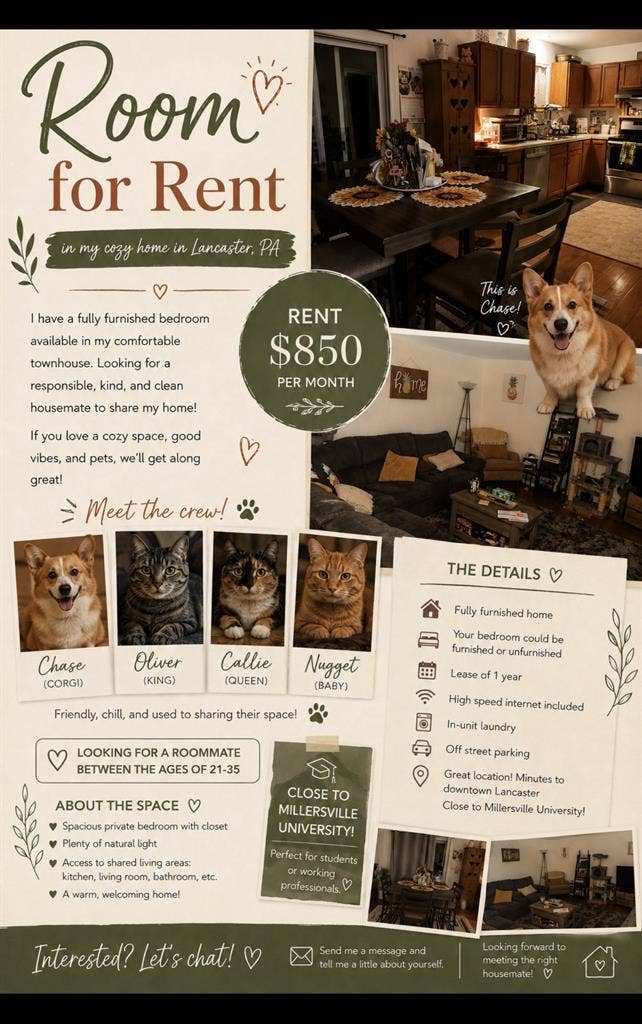Room for rent in house-centervillee