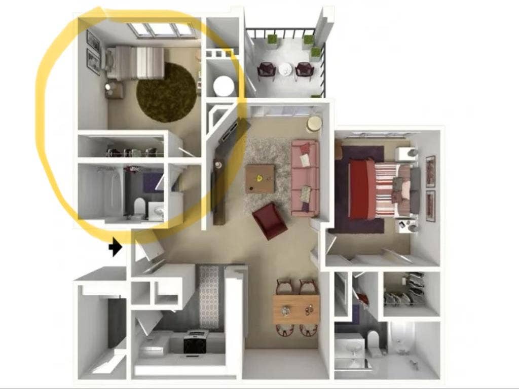 1 bedroom and private bathroom
