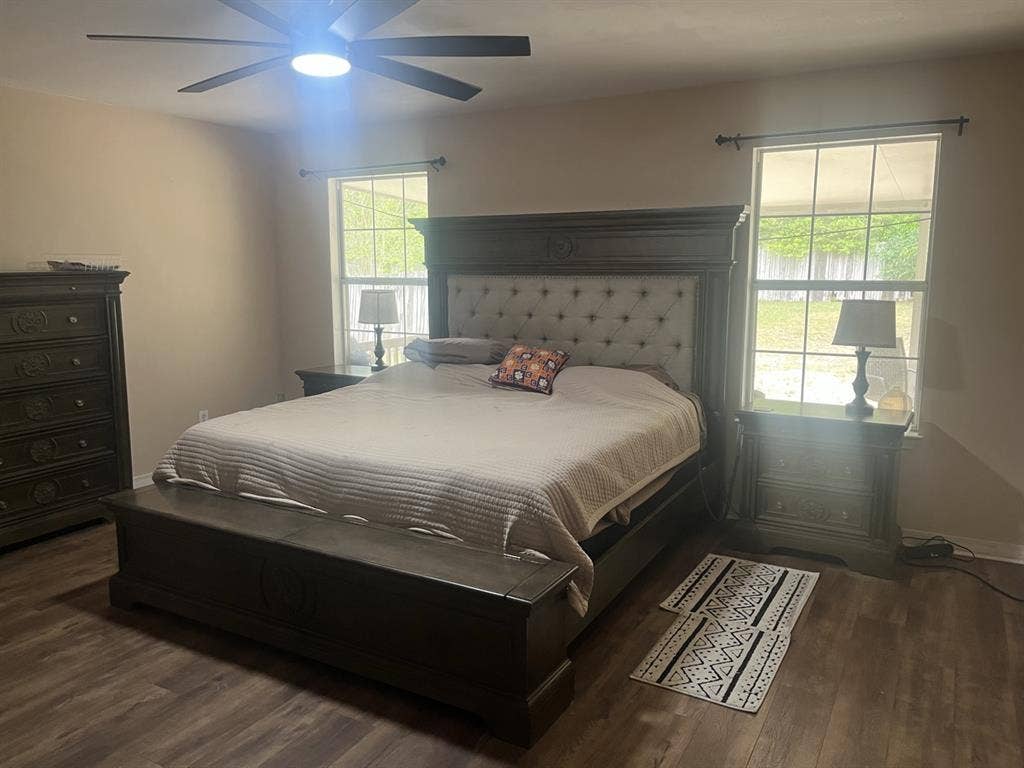 Master bedroom with private ba