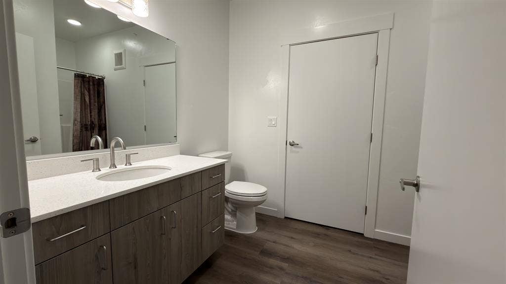 Bedroom and attached bathroom