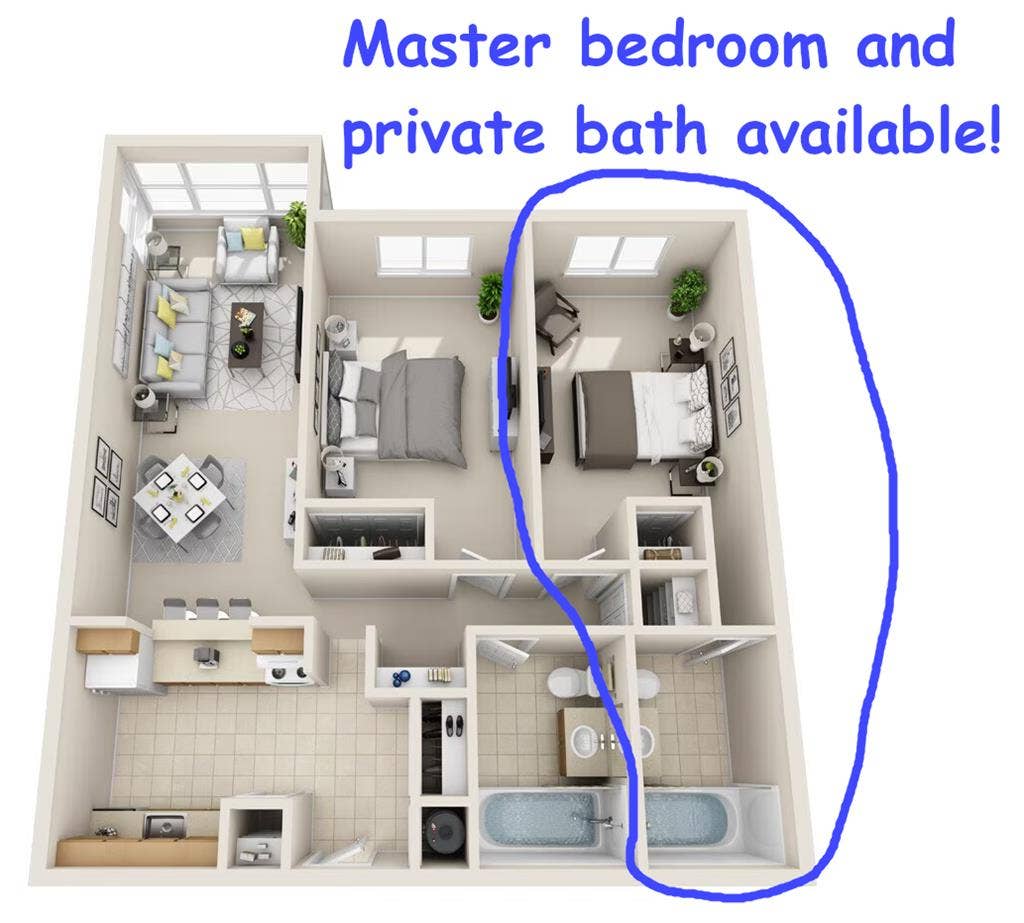 Room with Private Bathroom for Rent