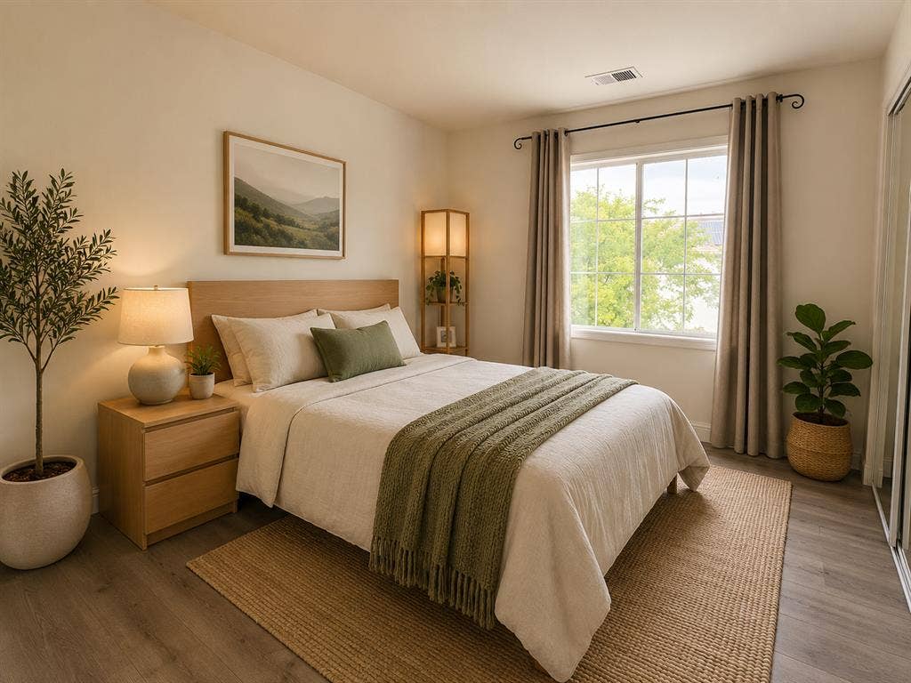 Spacious bedroom with private bath