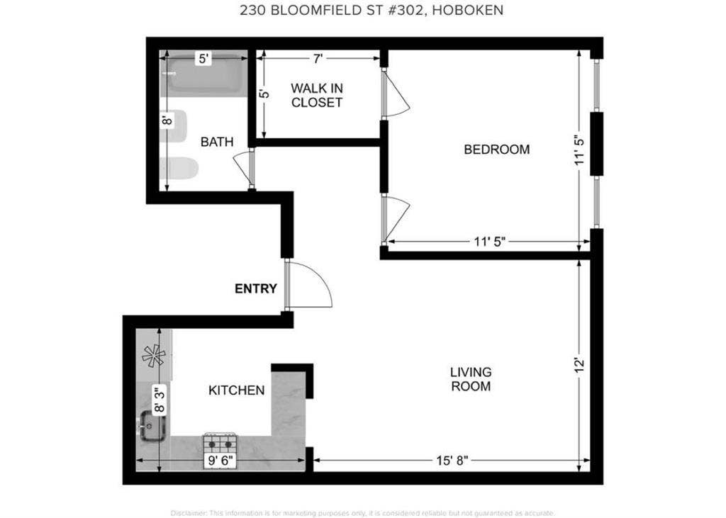 Fully furnished 1 bed, 1 bath