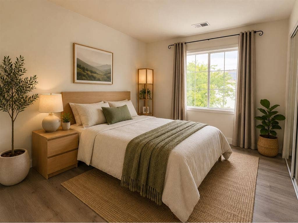 Spacious bedroom with private bath