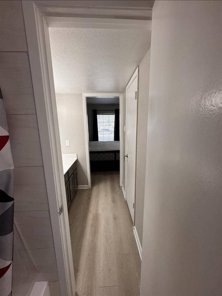1 bedroom 1 bathroom inside.