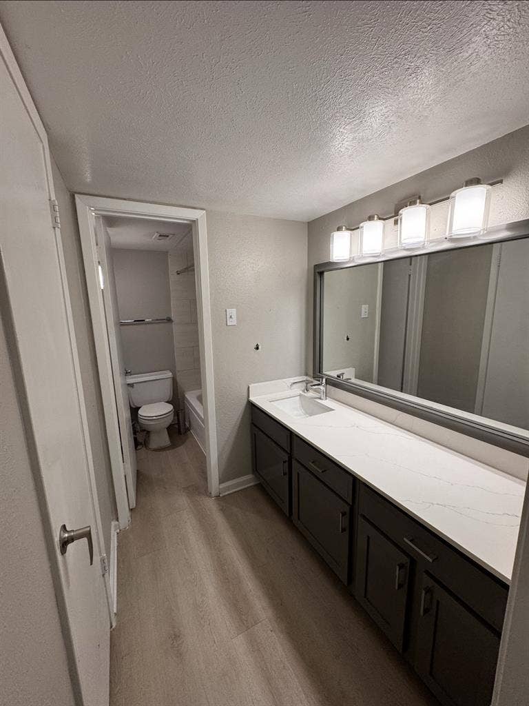 1 bedroom 1 bathroom inside.
