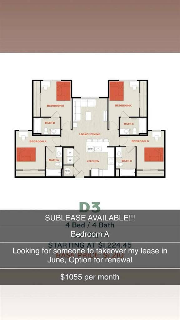 Sierra Student Apartment Room OPEN!