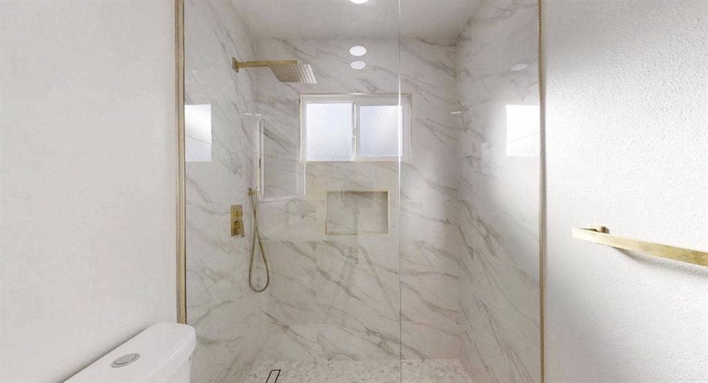 Room with shared bath renovated