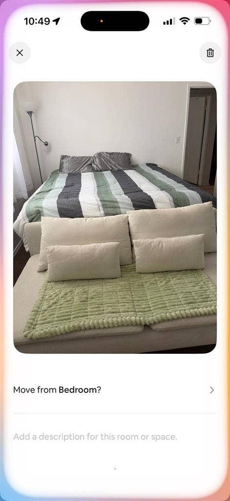 Furnished master bedroom