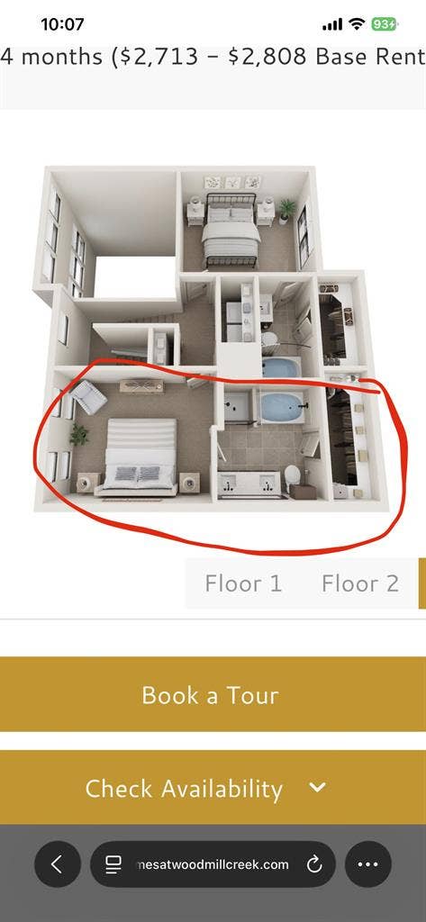 Master Suite in 3b 3b Townhouseb