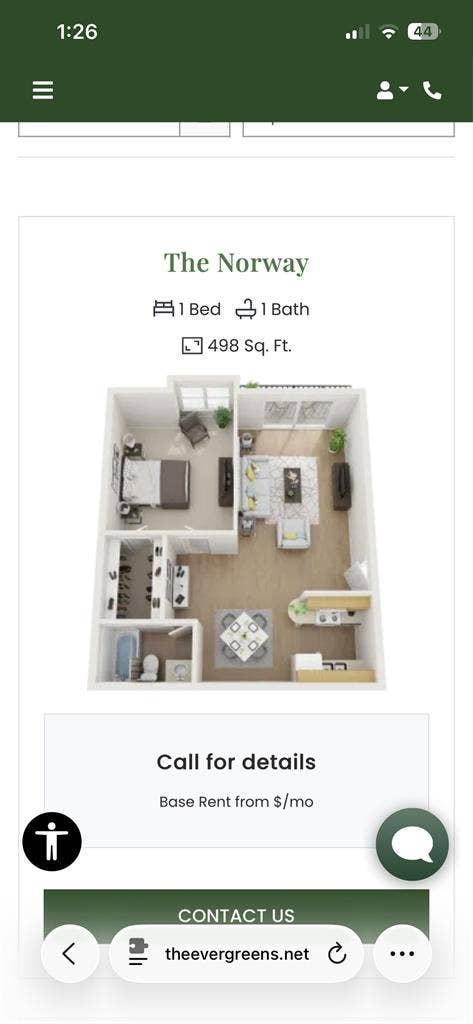 Apartment for rent at the evergreen