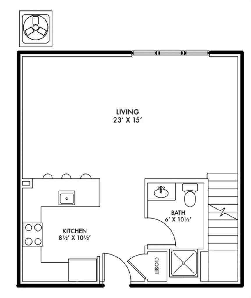 Available 1b1b in a 2b2b townhouse