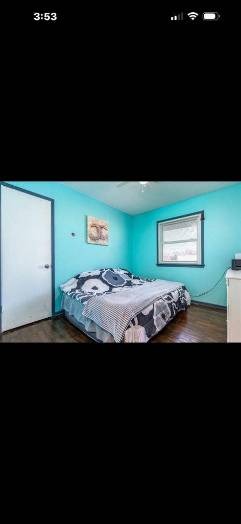 One bedroom for rent.