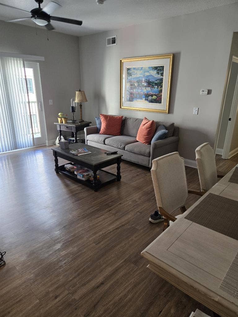 Private, furnished bedroom & bath
