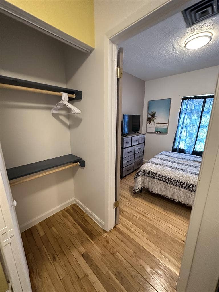Room with private bathroom.