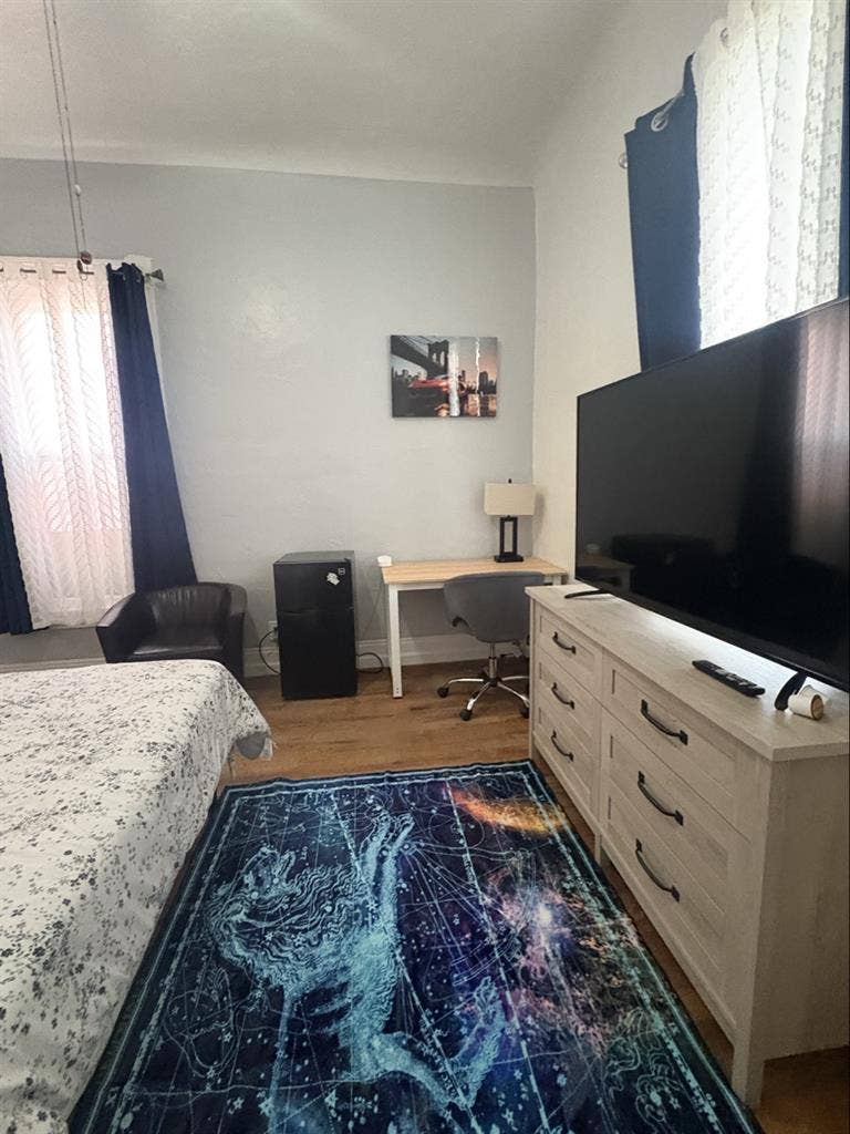 Room with private bathroom.