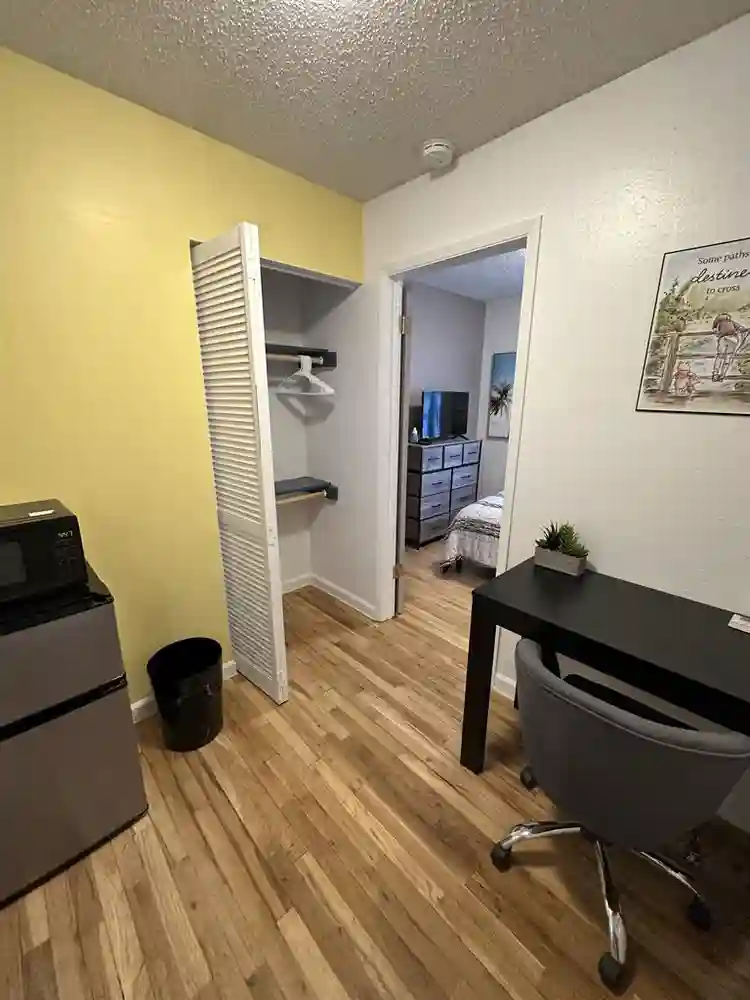 Room with private bathroom.