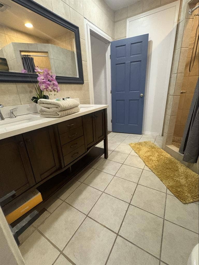 Room with private bathroom.