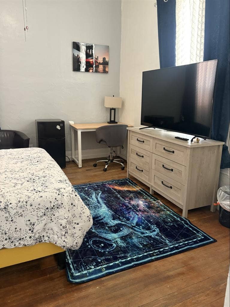 Room with private bathroom.