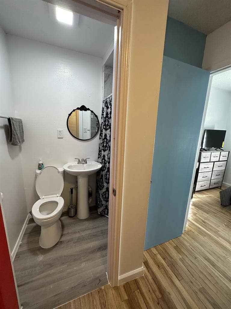 Room with private bathroom.