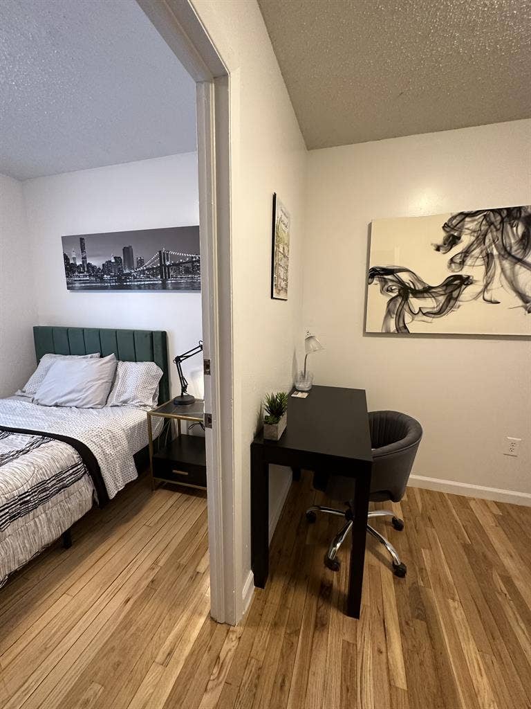 Room with private bathroom.