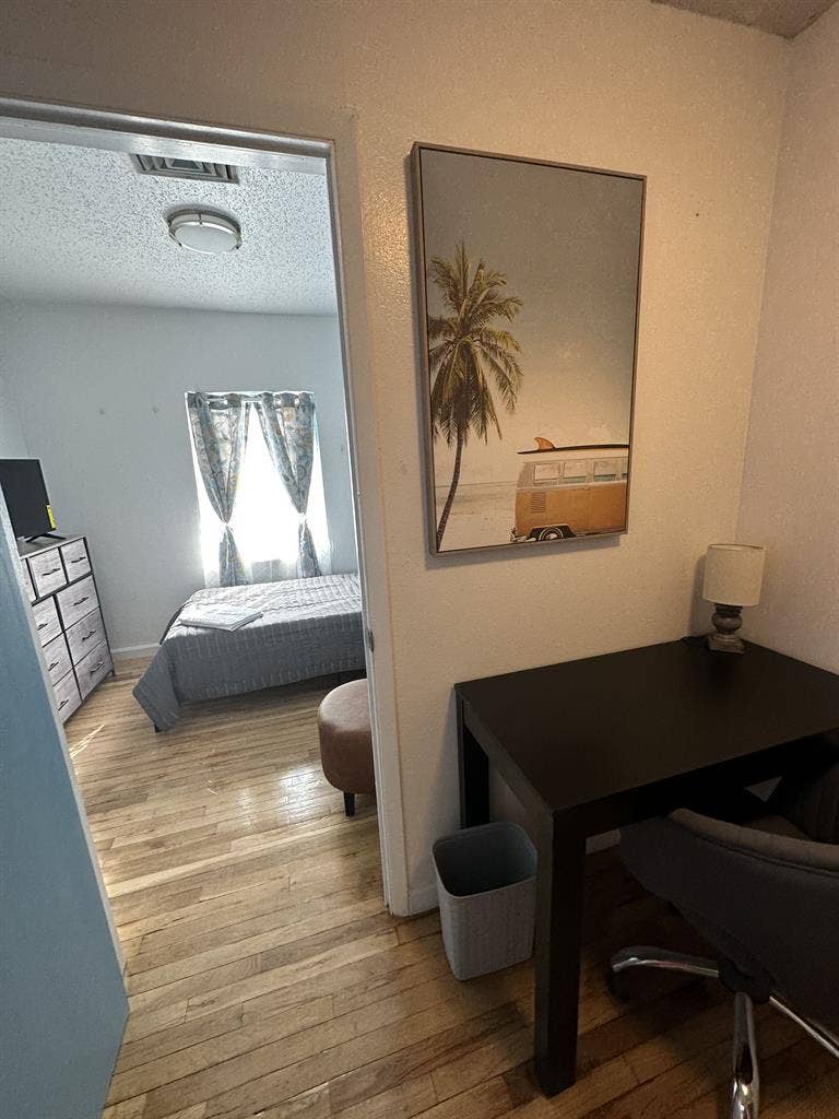 Room with private bathroom.