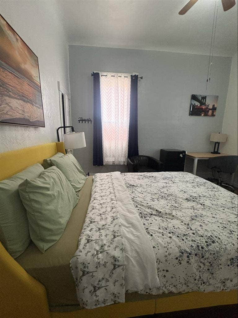 Room with private bathroom.