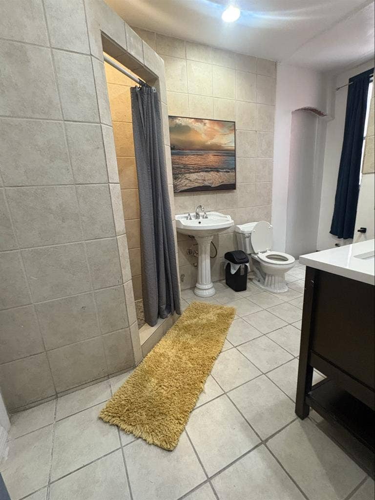 Room with private bathroom.
