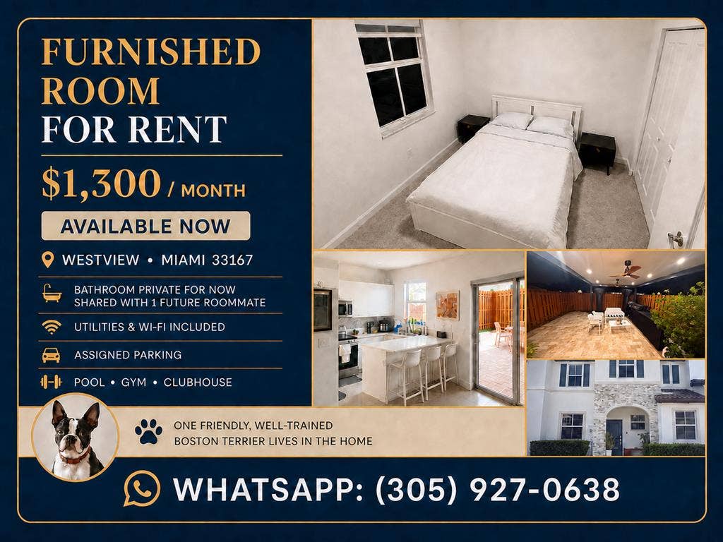 Furnished Room + Private Bathroom