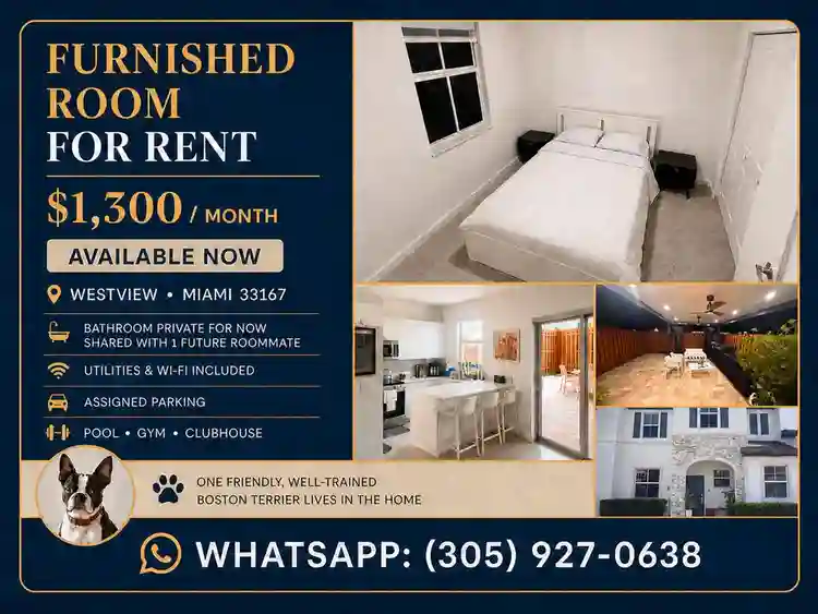 Furnished Room + Private Bathroom