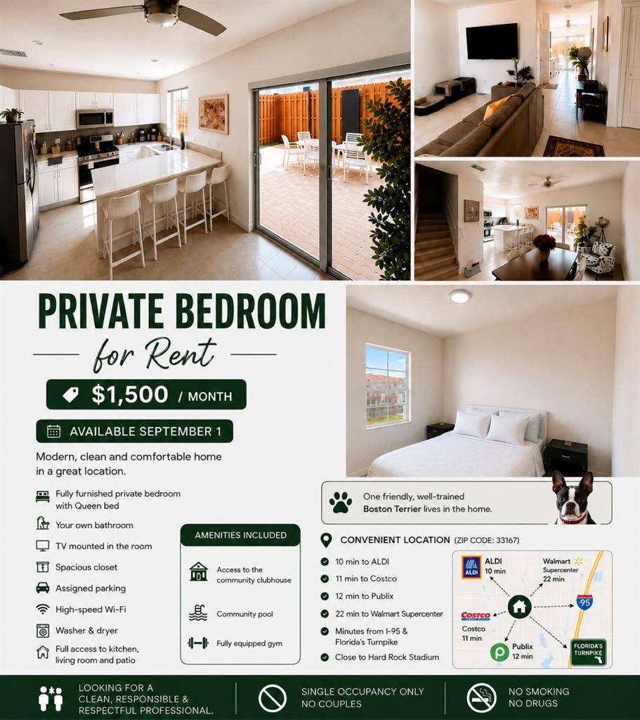 Private Room • Bath • $1,500