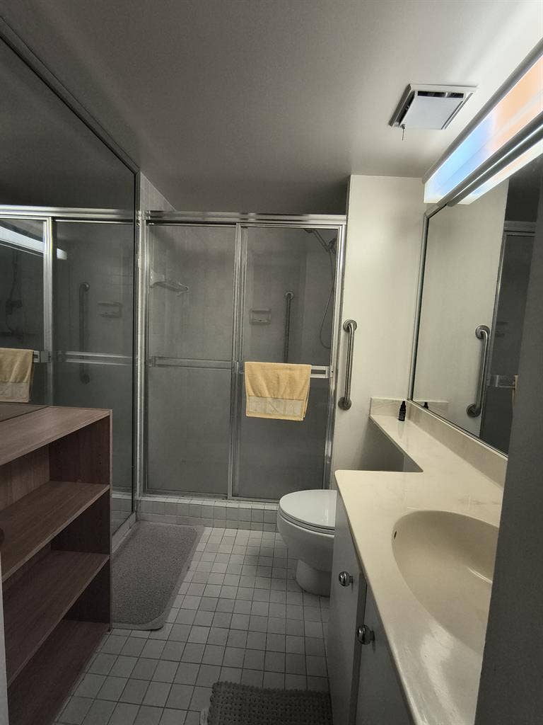 Big furnished room with bathroom.