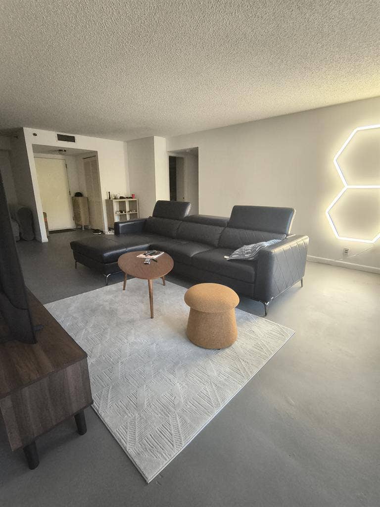 Big furnished room with bathroom.