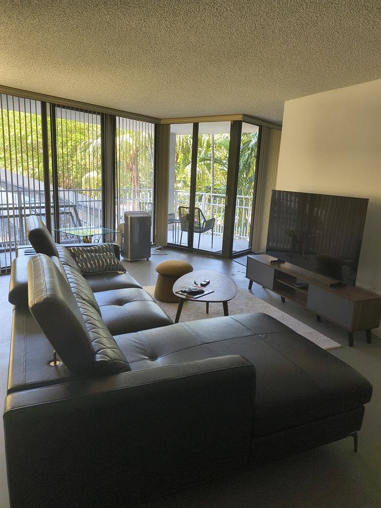 Big furnished room with bathroom.