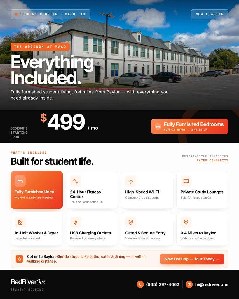 Furnished Student Rooms Near Baylor