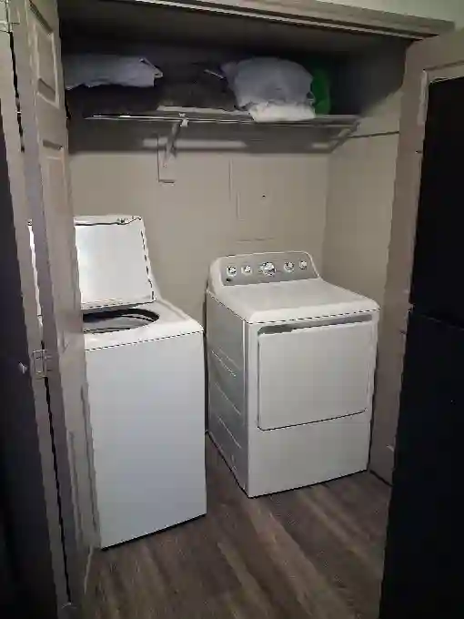 Private bath shared laundry