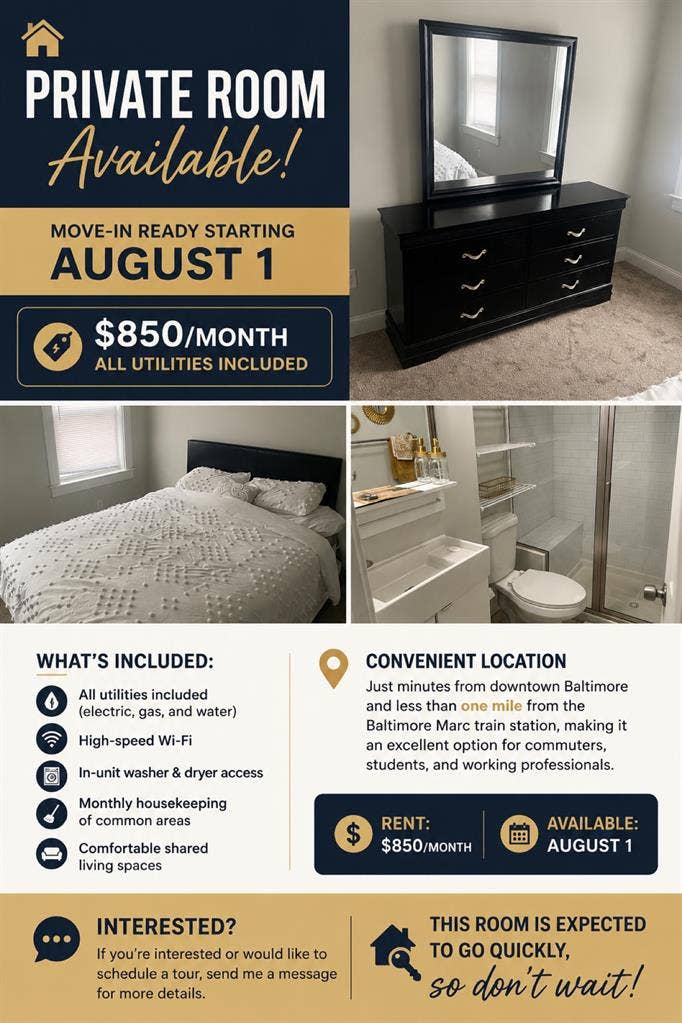One bedroom available