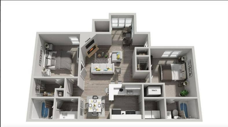 master bedroom with private bath