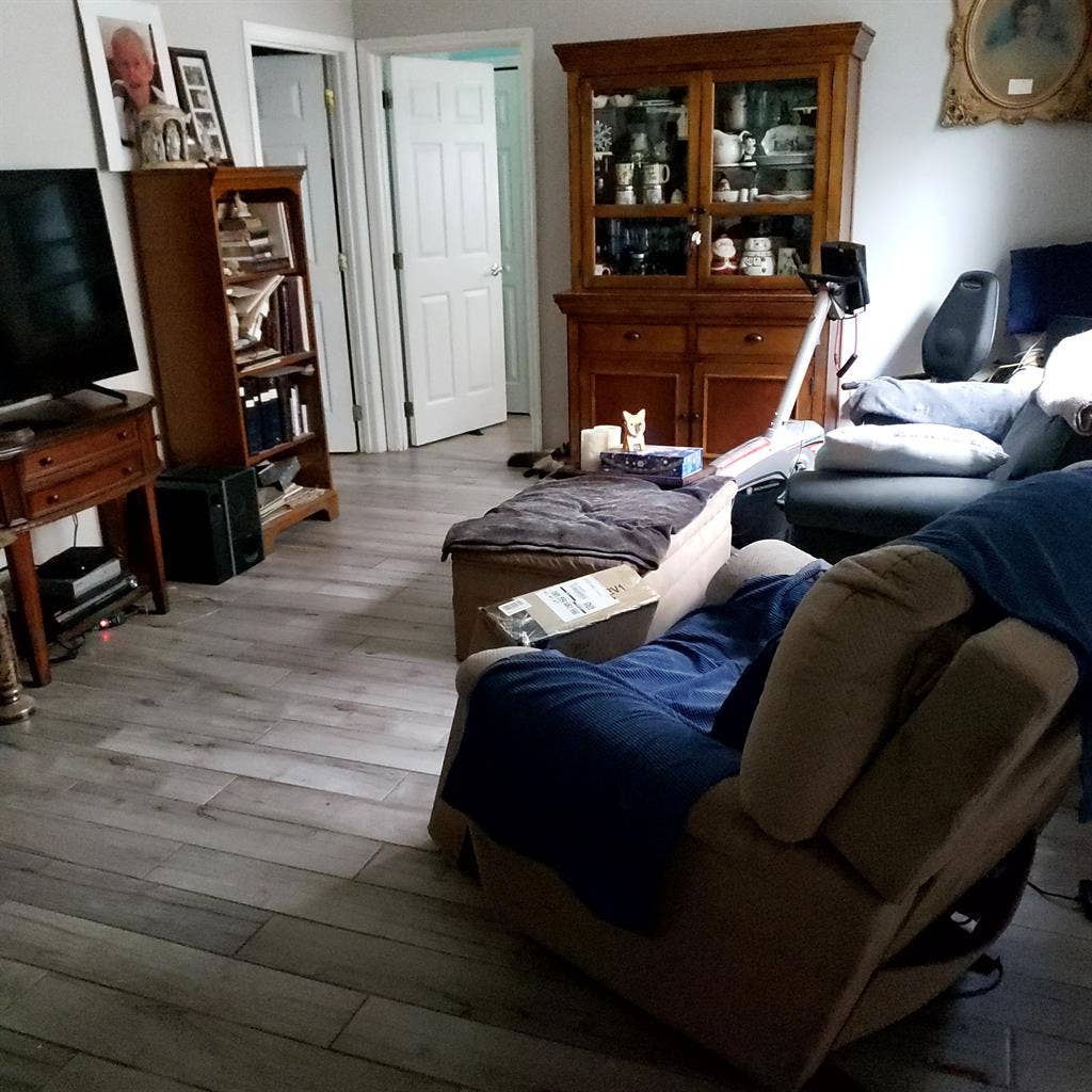 Large room with private bathroom.