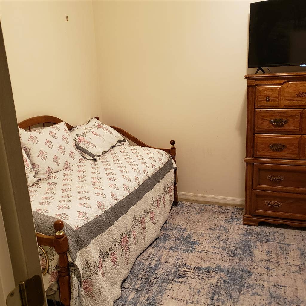 Large room with private bathroom.